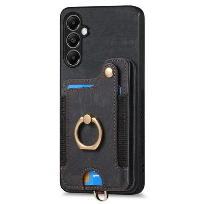 D4 For Samsung Galaxy A14 4G / 5G Case with Card Holder RFID Blocking Retro Leather Back Cover
