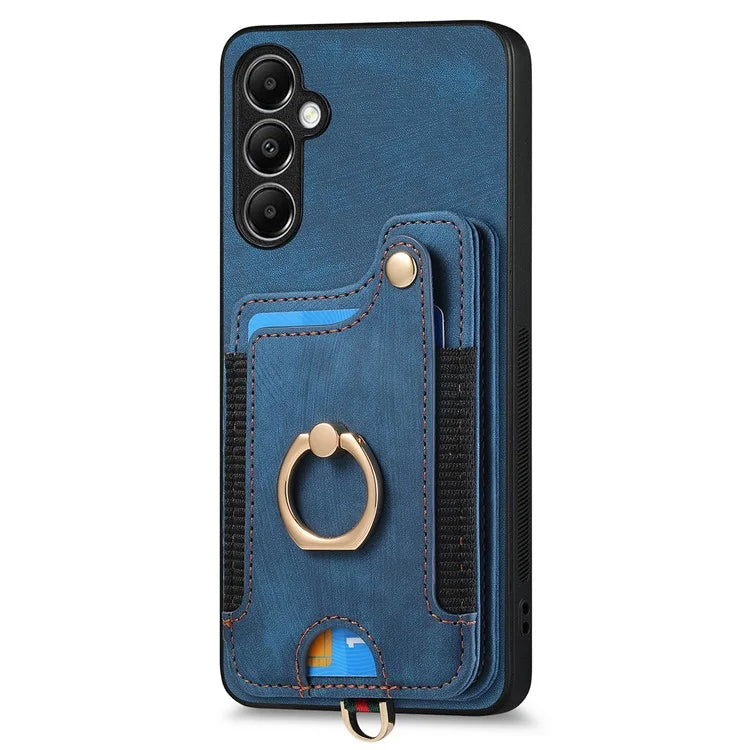 D4 For Samsung Galaxy A14 4G / 5G Case with Card Holder RFID Blocking Retro Leather Back Cover