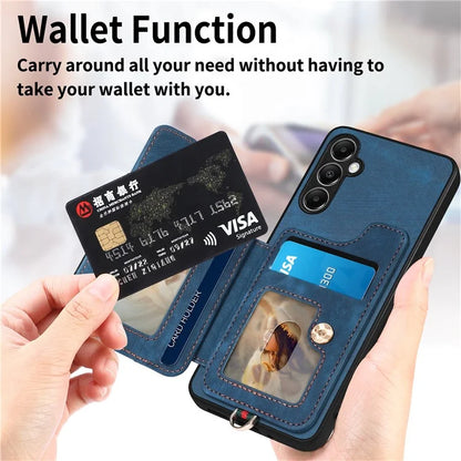 D4 For Samsung Galaxy A14 4G / 5G Case with Card Holder RFID Blocking Retro Leather Back Cover