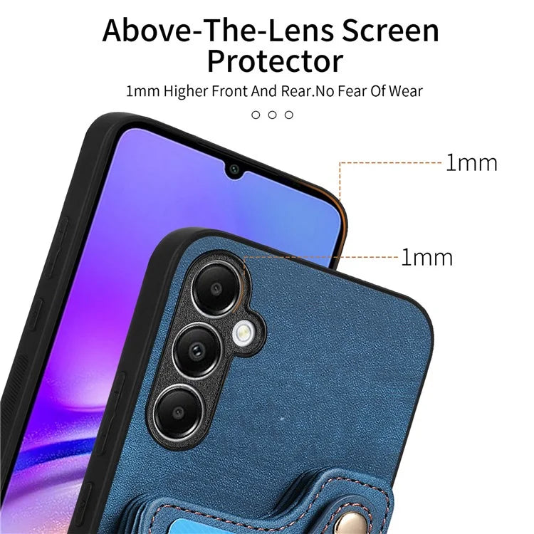 D4 For Samsung Galaxy A14 4G / 5G Case with Card Holder RFID Blocking Retro Leather Back Cover