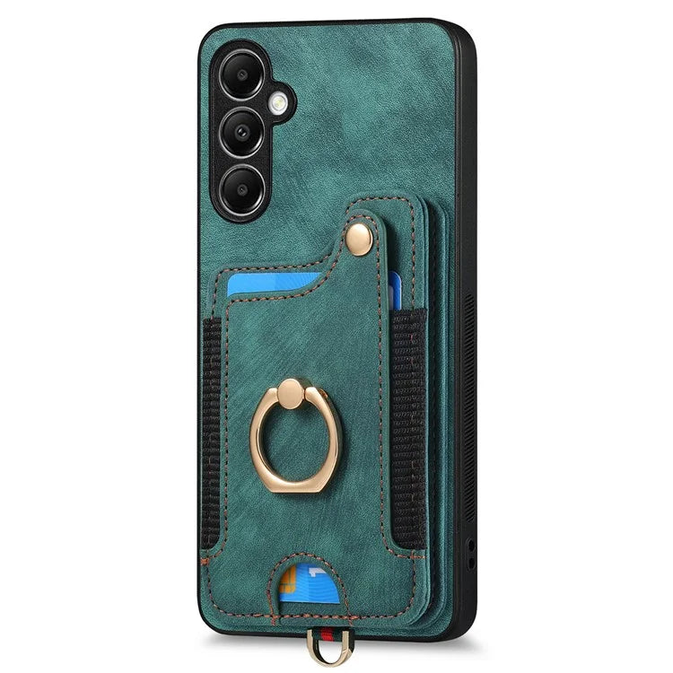 D4 For Samsung Galaxy A14 4G / 5G Case with Card Holder RFID Blocking Retro Leather Back Cover