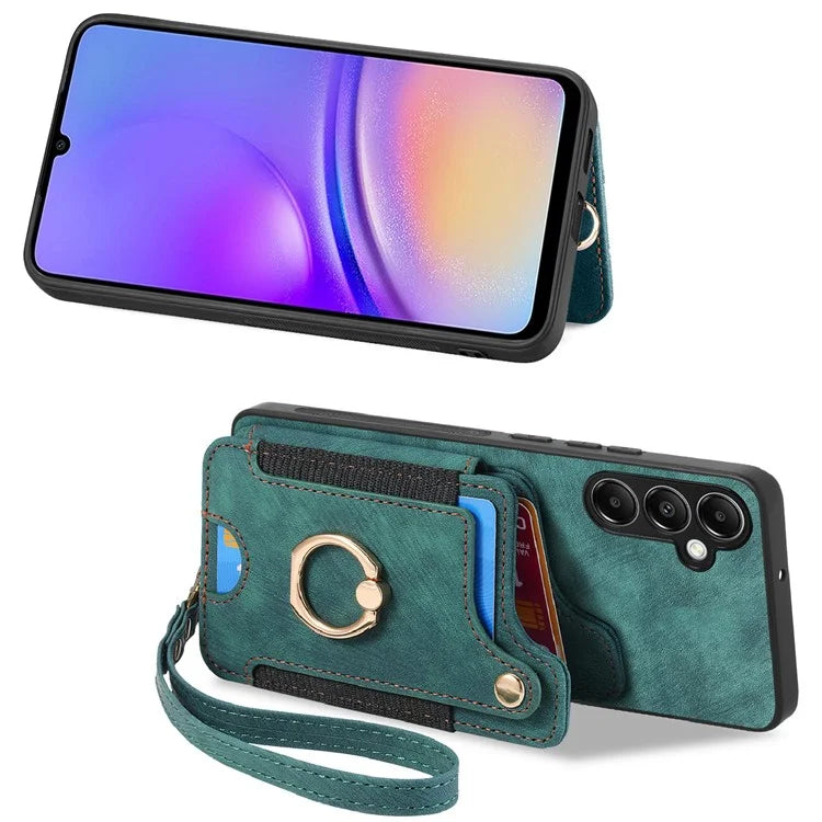 D4 For Samsung Galaxy A14 4G / 5G Case with Card Holder RFID Blocking Retro Leather Back Cover