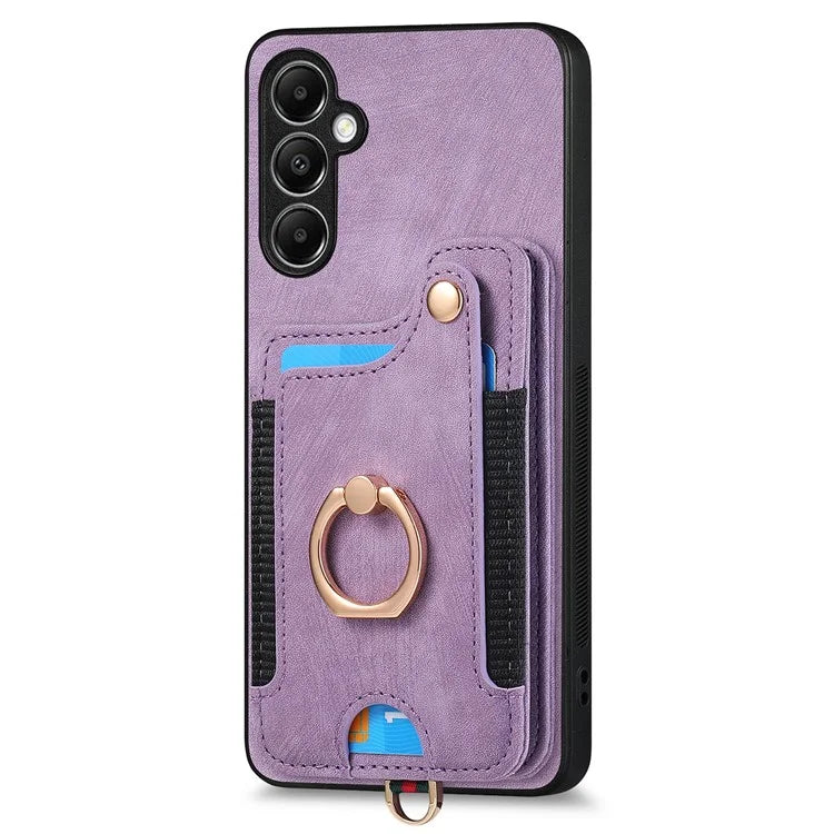 D4 For Samsung Galaxy A14 4G / 5G Case with Card Holder RFID Blocking Retro Leather Back Cover