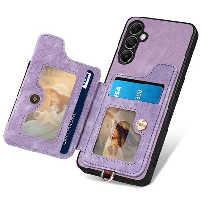 D4 For Samsung Galaxy A14 4G / 5G Case with Card Holder RFID Blocking Retro Leather Back Cover
