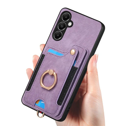 D4 For Samsung Galaxy A14 4G / 5G Case with Card Holder RFID Blocking Retro Leather Back Cover