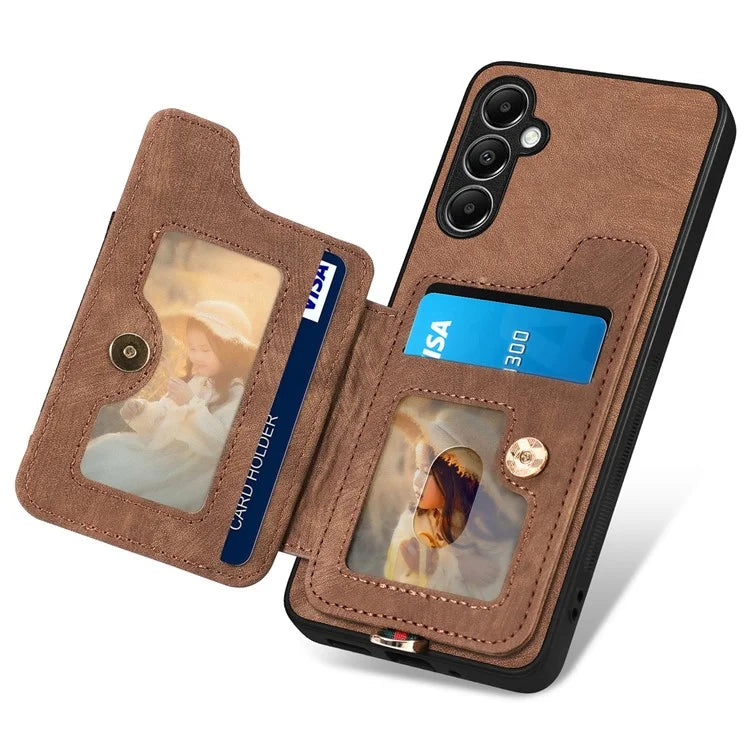 D4 For Samsung Galaxy A14 4G / 5G Case with Card Holder RFID Blocking Retro Leather Back Cover