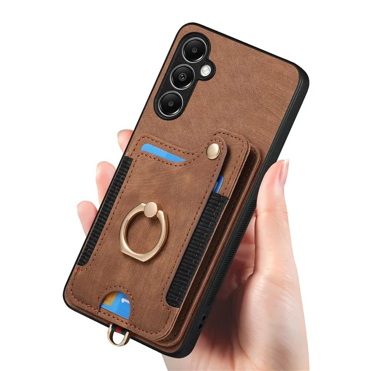 D4 For Samsung Galaxy A14 4G / 5G Case with Card Holder RFID Blocking Retro Leather Back Cover