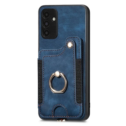 D4 For Samsung Galaxy A15 4G / 5G Phone Case Kickstand Card Holder RFID Blocking Leather+TPU Cover