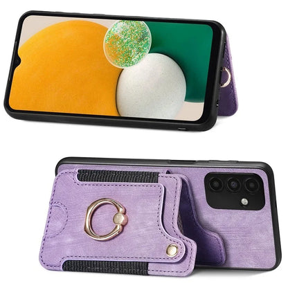 D4 For Samsung Galaxy A15 4G / 5G Phone Case Kickstand Card Holder RFID Blocking Leather+TPU Cover
