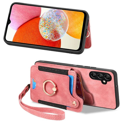 D4 For Samsung Galaxy A25 5G (Global) (161.0 x 76.5 x 8.3mm) Case PU Leather RFID Blocking Kickstand Phone Cover