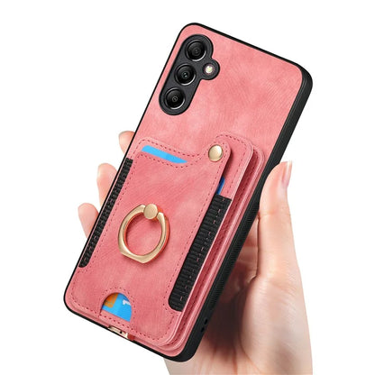 D4 For Samsung Galaxy A25 5G (Global) (161.0 x 76.5 x 8.3mm) Case PU Leather RFID Blocking Kickstand Phone Cover