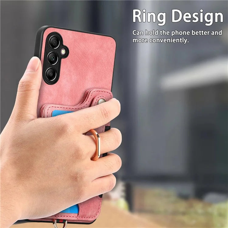 D4 For Samsung Galaxy A25 5G (Global) (161.0 x 76.5 x 8.3mm) Case PU Leather RFID Blocking Kickstand Phone Cover