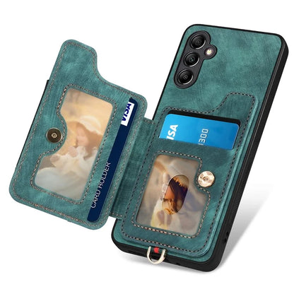 D4 For Samsung Galaxy A25 5G (Global) (161.0 x 76.5 x 8.3mm) Case PU Leather RFID Blocking Kickstand Phone Cover
