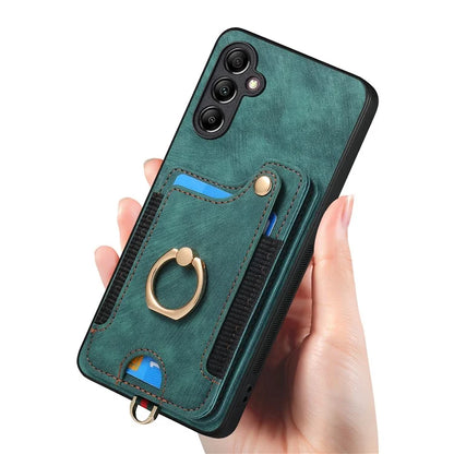 D4 For Samsung Galaxy A25 5G (Global) (161.0 x 76.5 x 8.3mm) Case PU Leather RFID Blocking Kickstand Phone Cover