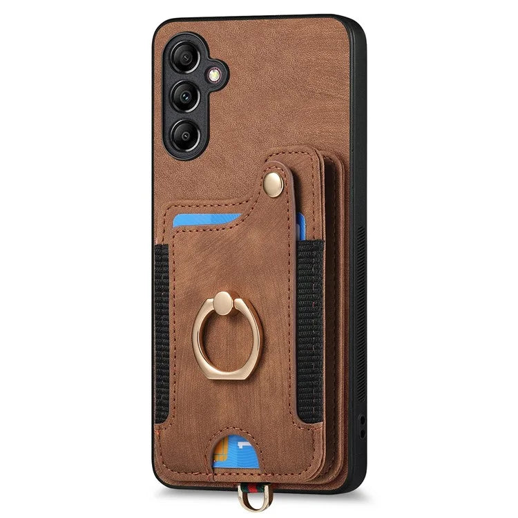 D4 For Samsung Galaxy A25 5G (Global) (161.0 x 76.5 x 8.3mm) Case PU Leather RFID Blocking Kickstand Phone Cover