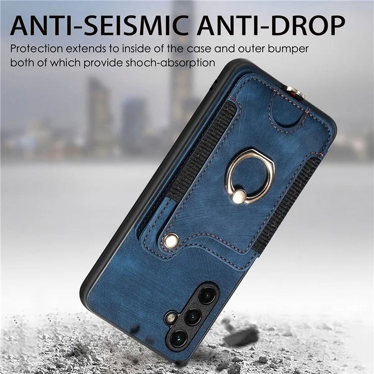 D4 For Samsung Galaxy A35 5G Case RFID Blocking Card Slots Protective Shell