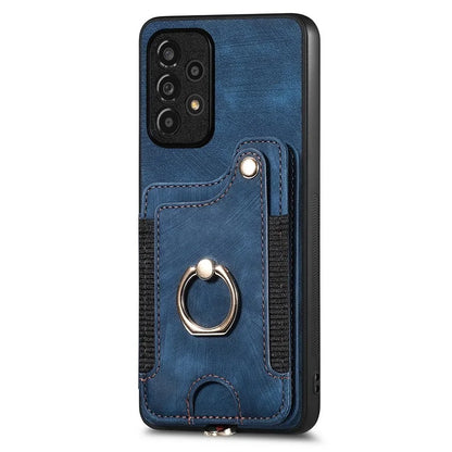 D4 For Samsung Galaxy A53 5G Case RFID Blocking Card Holder PU Leather Retro Back Cover