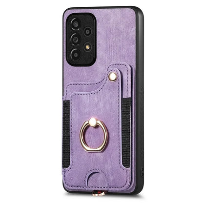 D4 For Samsung Galaxy A53 5G Case RFID Blocking Card Holder PU Leather Retro Back Cover