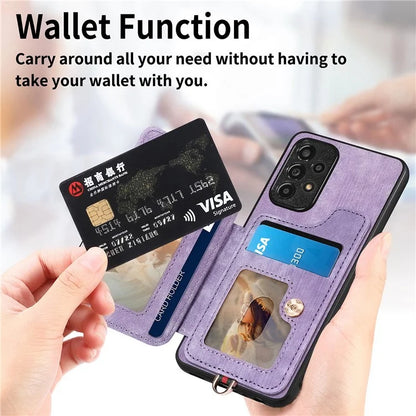 D4 For Samsung Galaxy A53 5G Case RFID Blocking Card Holder PU Leather Retro Back Cover