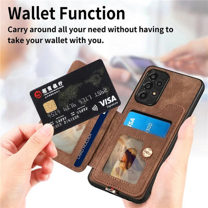 D4 For Samsung Galaxy A53 5G Case RFID Blocking Card Holder PU Leather Retro Back Cover