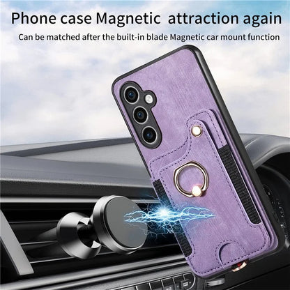 D4 For Samsung Galaxy S23 FE Case with Hand Strap PU Leather RFID Blocking Phone Cover