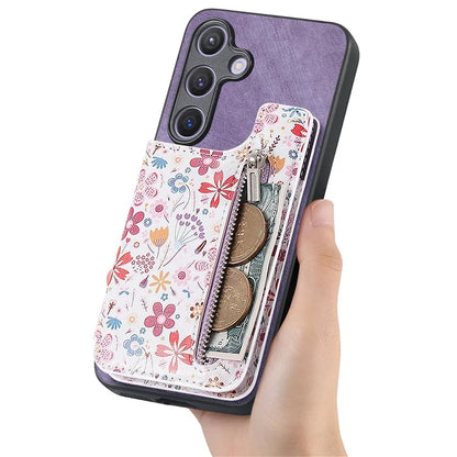 D10 For Samsung Galaxy S23 FE Case Pattern Printed Kickstand Wallet Leather+TPU Phone Cover