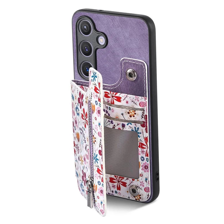 D10 For Samsung Galaxy S23 FE Case Pattern Printed Kickstand Wallet Leather+TPU Phone Cover