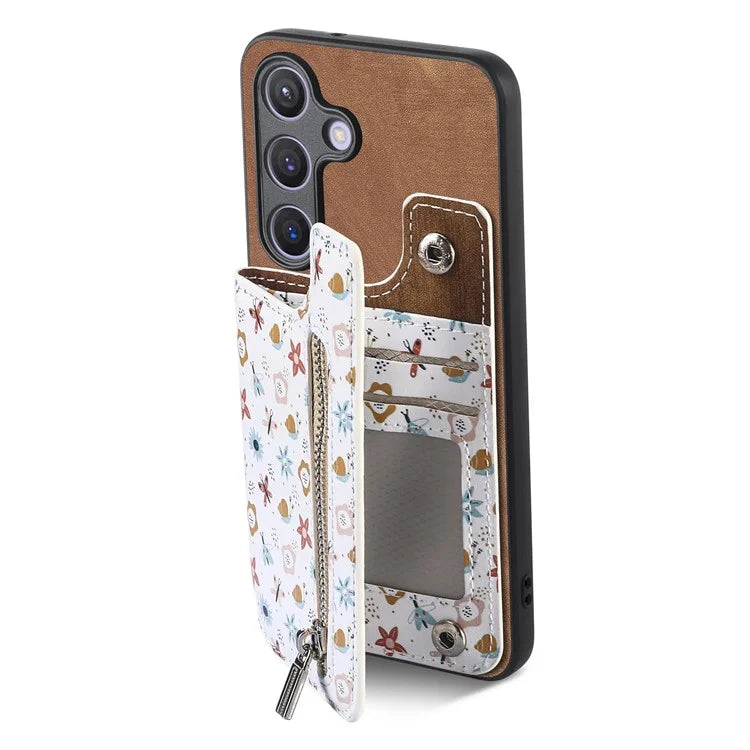 D10 For Samsung Galaxy S23 FE Case Pattern Printed Kickstand Wallet Leather+TPU Phone Cover