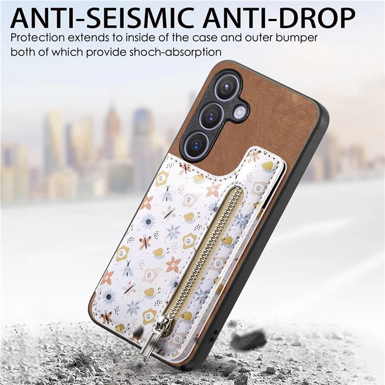 D10 For Samsung Galaxy S23 FE Case Pattern Printed Kickstand Wallet Leather+TPU Phone Cover