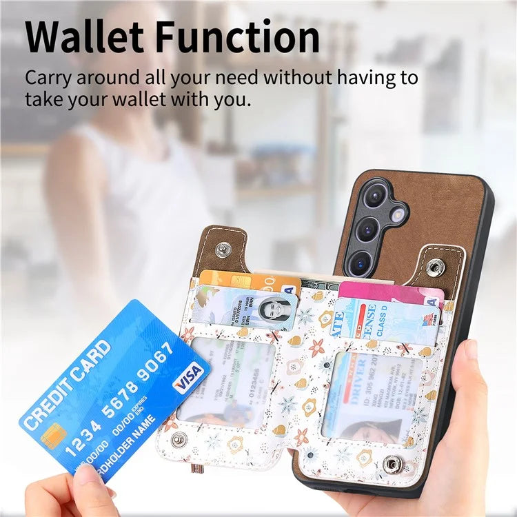 D10 For Samsung Galaxy S23 FE Case Pattern Printed Kickstand Wallet Leather+TPU Phone Cover