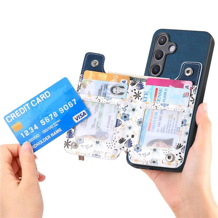 D10 For Samsung Galaxy S23 FE Case Pattern Printed Kickstand Wallet Leather+TPU Phone Cover