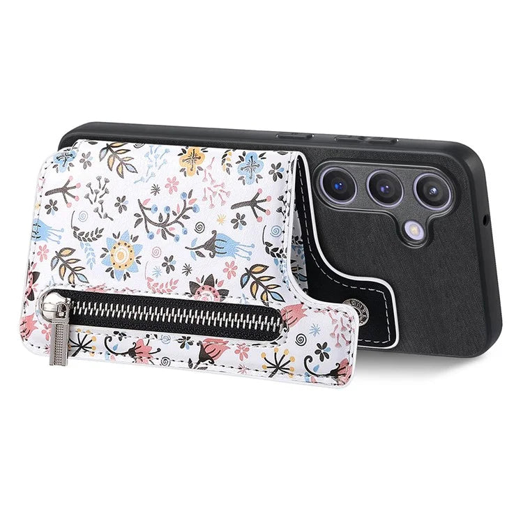 D10 For Samsung Galaxy S23 FE Case Pattern Printed Kickstand Wallet Leather+TPU Phone Cover
