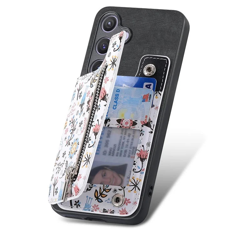 D10 For Samsung Galaxy S23 FE Case Pattern Printed Kickstand Wallet Leather+TPU Phone Cover