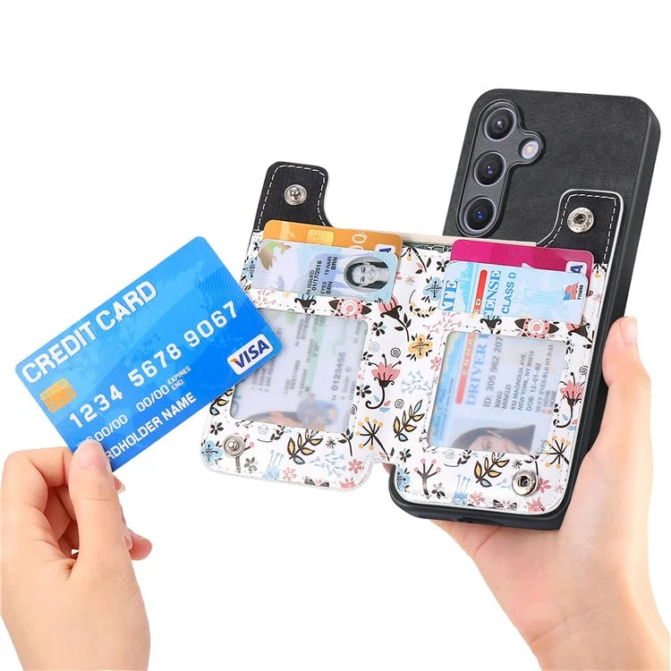 D10 For Samsung Galaxy S23 FE Case Pattern Printed Kickstand Wallet Leather+TPU Phone Cover