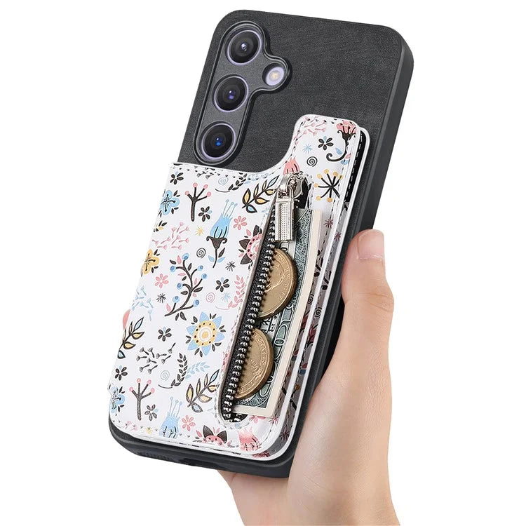 D10 For Samsung Galaxy S23 FE Case Pattern Printed Kickstand Wallet Leather+TPU Phone Cover
