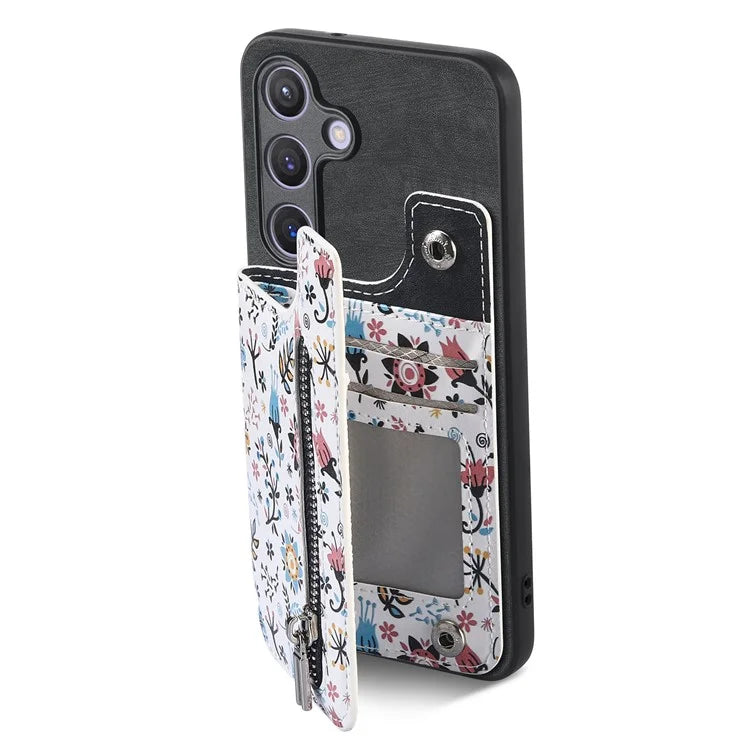 D10 For Samsung Galaxy S23 FE Case Pattern Printed Kickstand Wallet Leather+TPU Phone Cover