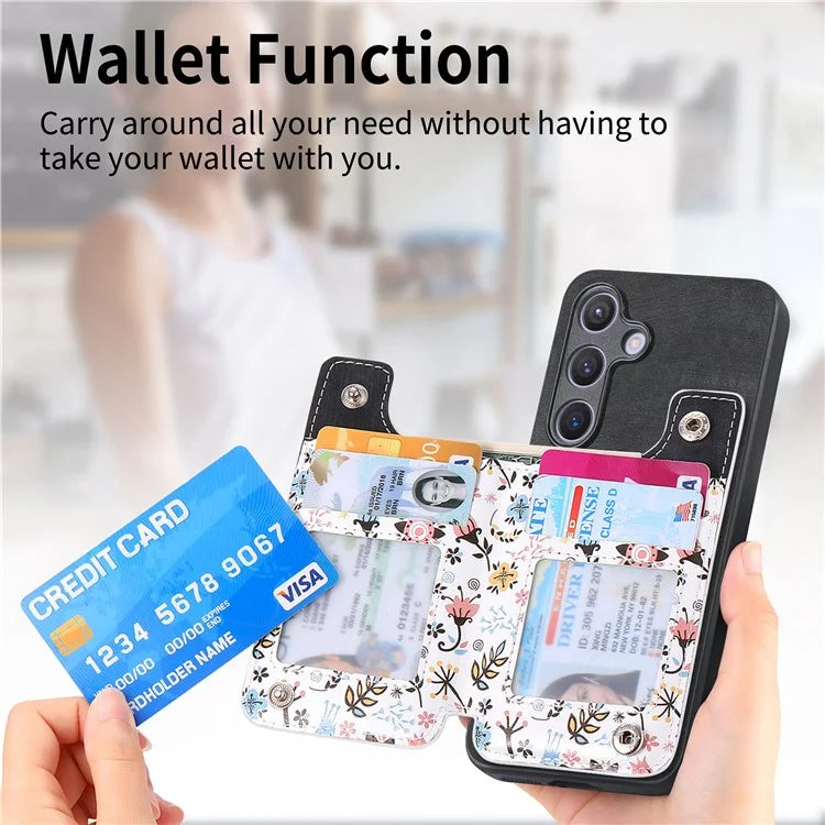 D10 For Samsung Galaxy S23 FE Case Pattern Printed Kickstand Wallet Leather+TPU Phone Cover