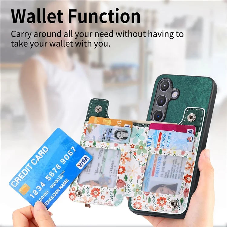 D10 For Samsung Galaxy S23 FE Case Pattern Printed Kickstand Wallet Leather+TPU Phone Cover