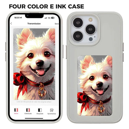 INKZONE For iPhone 13 Pro Case 4-Color Customizable E-Ink Display Phone Case PC+TPU Cover