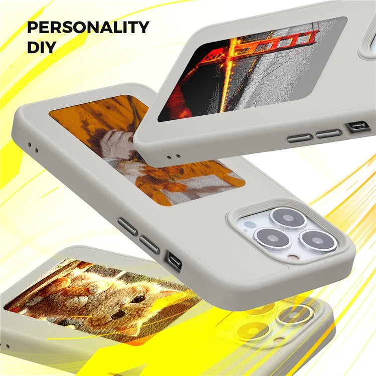 INKZONE For iPhone 13 Pro Case 4-Color Customizable E-Ink Display Phone Case PC+TPU Cover