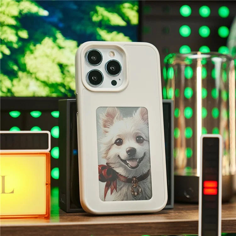 INKZONE For iPhone 13 Pro Case 4-Color Customizable E-Ink Display Phone Case PC+TPU Cover