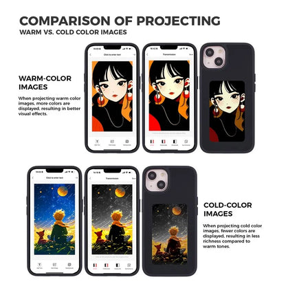 INKZONE For iPhone 13 / 14 Case PC+TPU 4-Color E Ink Case DIY Smart Display Customized Phone Cover