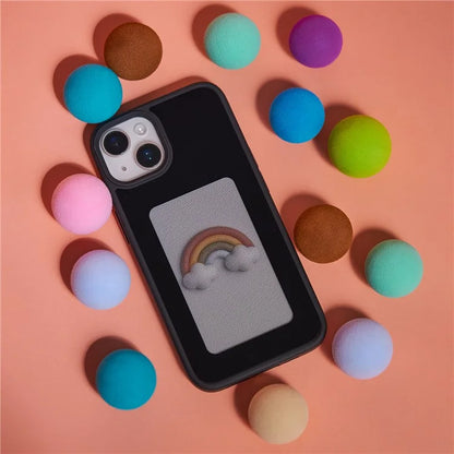 INKZONE For iPhone 13 / 14 Case PC+TPU 4-Color E Ink Case DIY Smart Display Customized Phone Cover