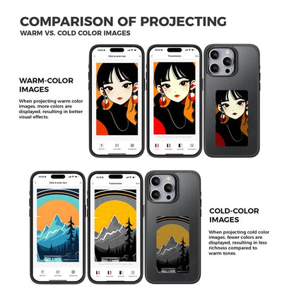 INKZONE For iPhone 15 Pro Case PC+TPU 4-Color E Ink Case DIY Smart Display Customized Phone Cover