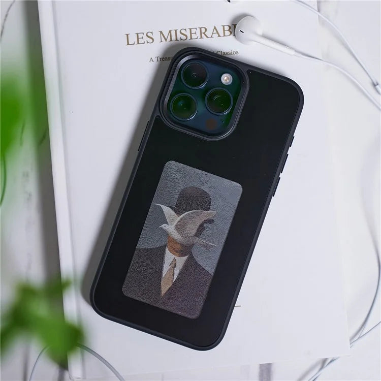 INKZONE For iPhone 15 Pro Case PC+TPU 4-Color E Ink Case DIY Smart Display Customized Phone Cover