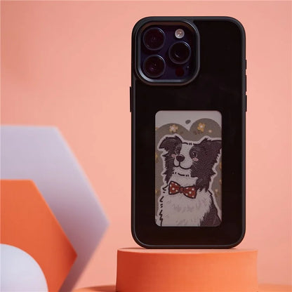 INKZONE For iPhone 14 Pro Max Case NFC Transmission 4-Color E Ink Case DIY Images Protective Phone Shell
