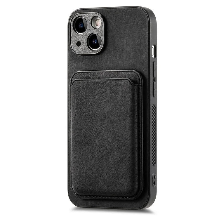 D12 For iPhone 13 Magnetic Card Holder Case Leather + TPU Vintage Phone Cover