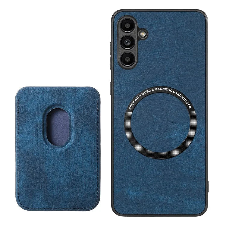 D12 For Samsung Galaxy M15 5G Magnetic Card Holder Case Vintage PU+TPU Phone Cover