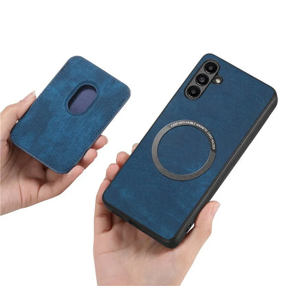 D12 For Samsung Galaxy M15 5G Magnetic Card Holder Case Vintage PU+TPU Phone Cover