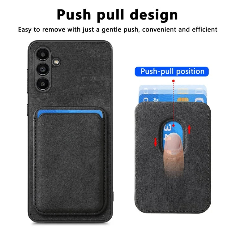 D12 For Samsung Galaxy M15 5G Magnetic Card Holder Case Vintage PU+TPU Phone Cover